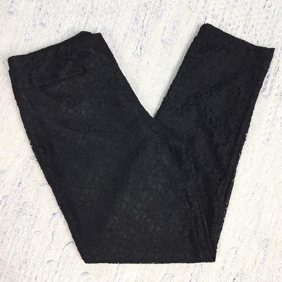 CATO Fully Lined Floral Lace Overlay Dress Pants - Picture 16 of 16